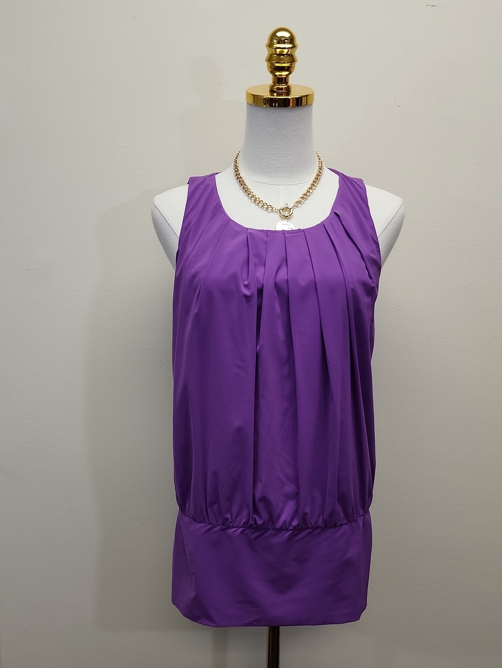 Reiss Purple Sleeveless Satin Blouse Top Size Small
